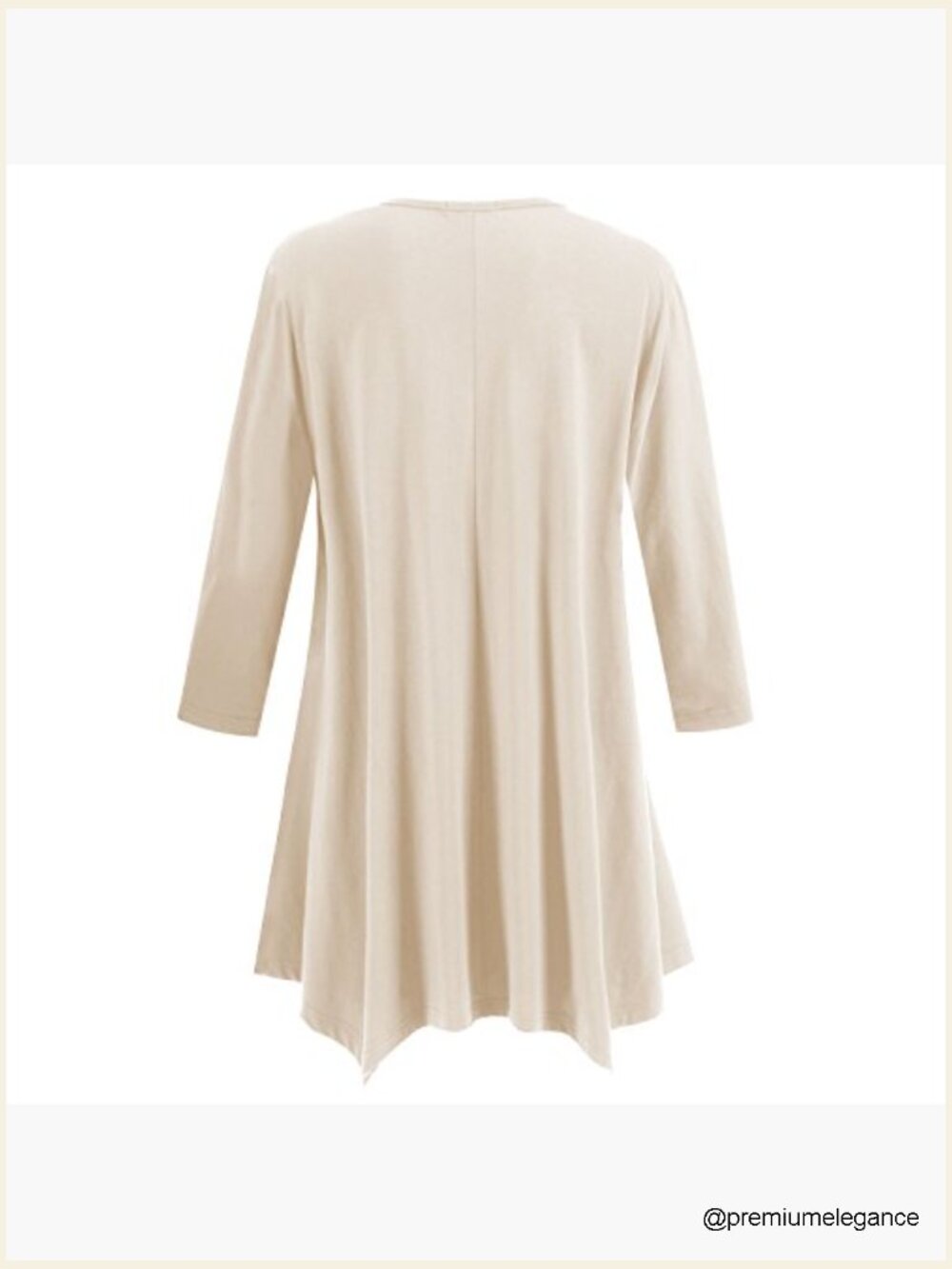 Women's Swing Tunic Top 3/4 Sleeve Loose T-Shirt Dress - Picture 4 of 7